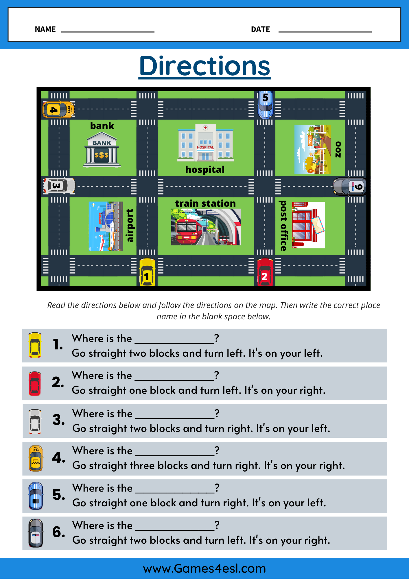 directions worksheets | free worksheets about giving directions